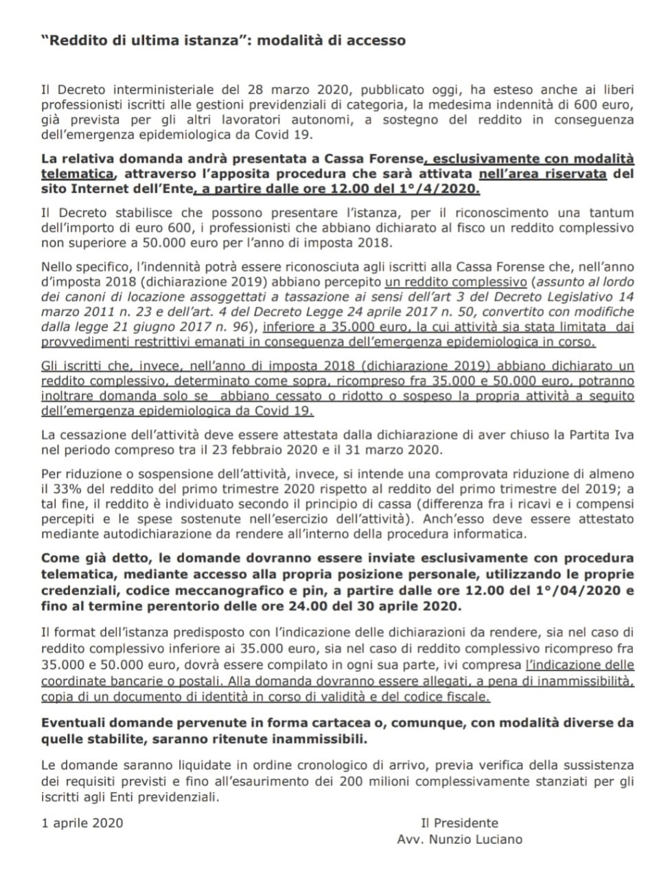 Cassa Reddito di ultima istanza